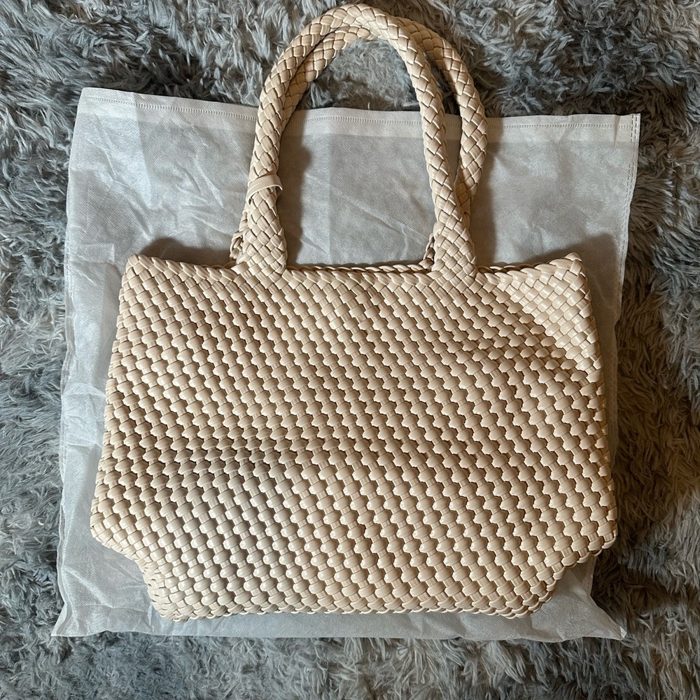 Leather Woven Tote Bag
